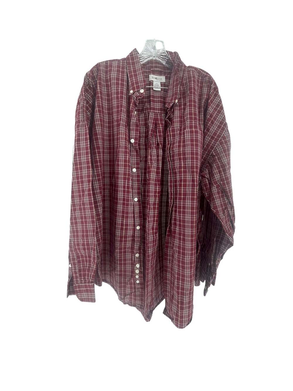 Sun River Clothing Co Red Plaid Long Sleeve Button Down Shirt Men's Size XXL